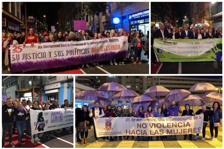Protesta en la capital grancanaria con presencia de teldenses (Foto TA)